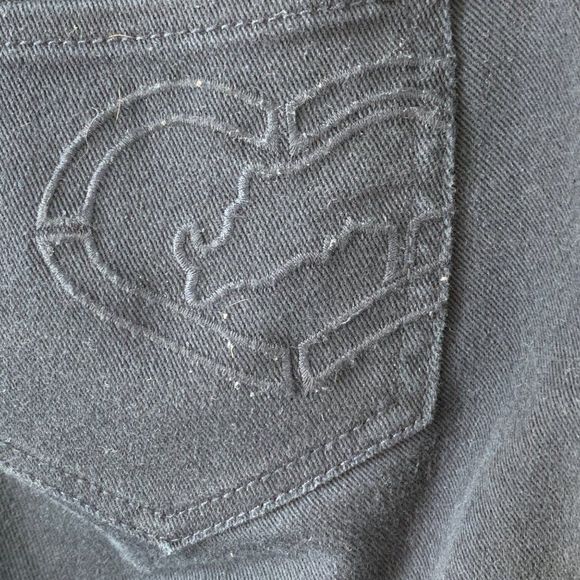 Womens Echo Red Navy Jeans Size 7 Tall Jr Straight Low Rise Stretch 4052 Denim - Picture 10 of 10